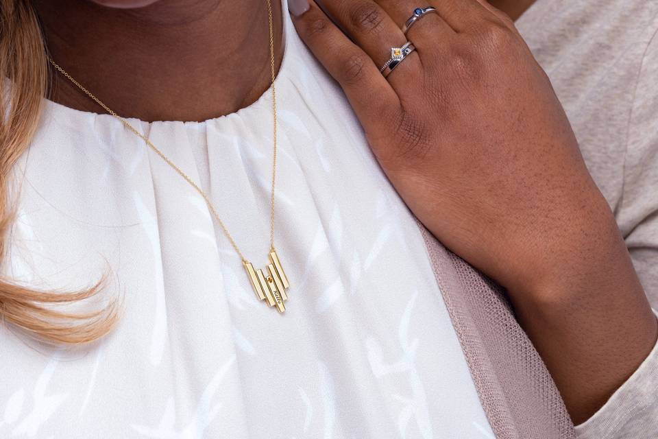 Couple with custom jewelry