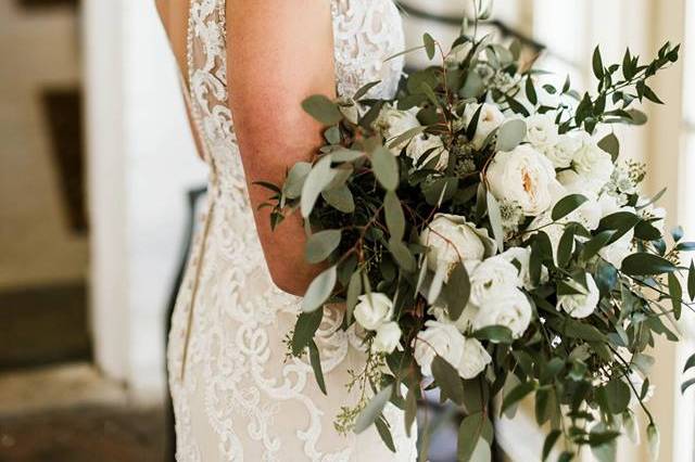 Greenery and white bouquet