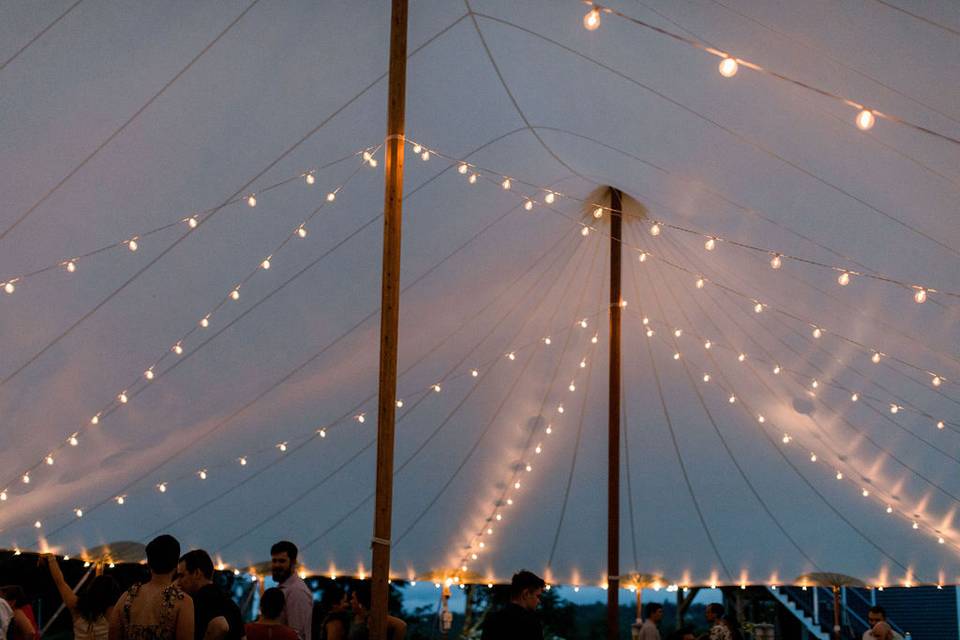 Starry vibes under the tent.