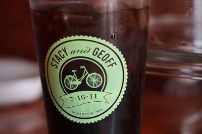 Monogram on 12 oz Beer Glass! The couple used these for their Welcome Reception before the wedding.