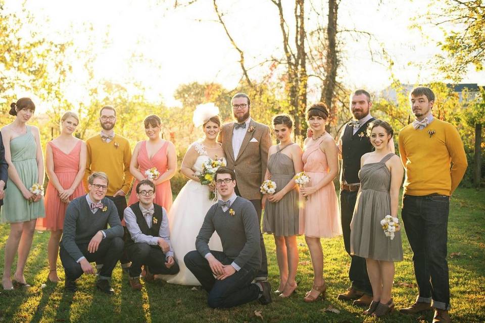 Group photo with the newlyweds