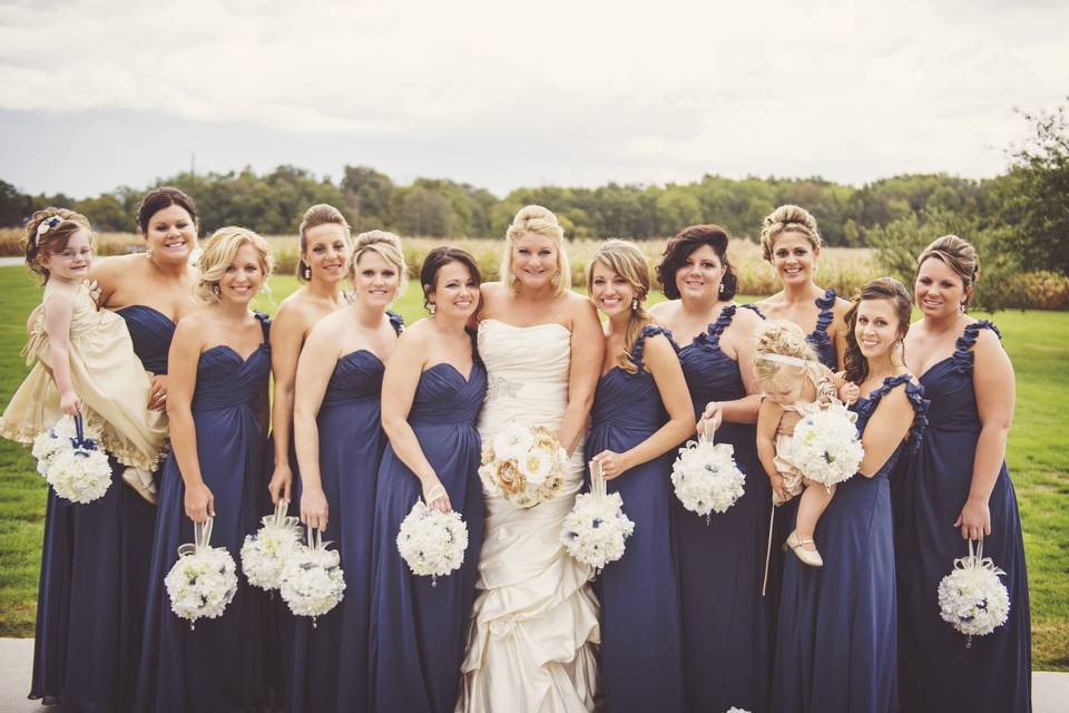 Bride and bridesmaids