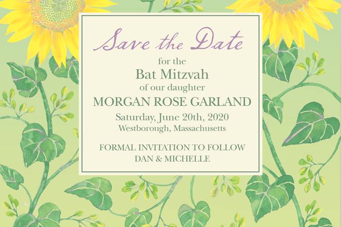 Bat Mitzvah Save the Date