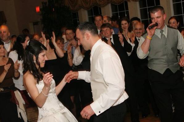 Newlyweds dancing