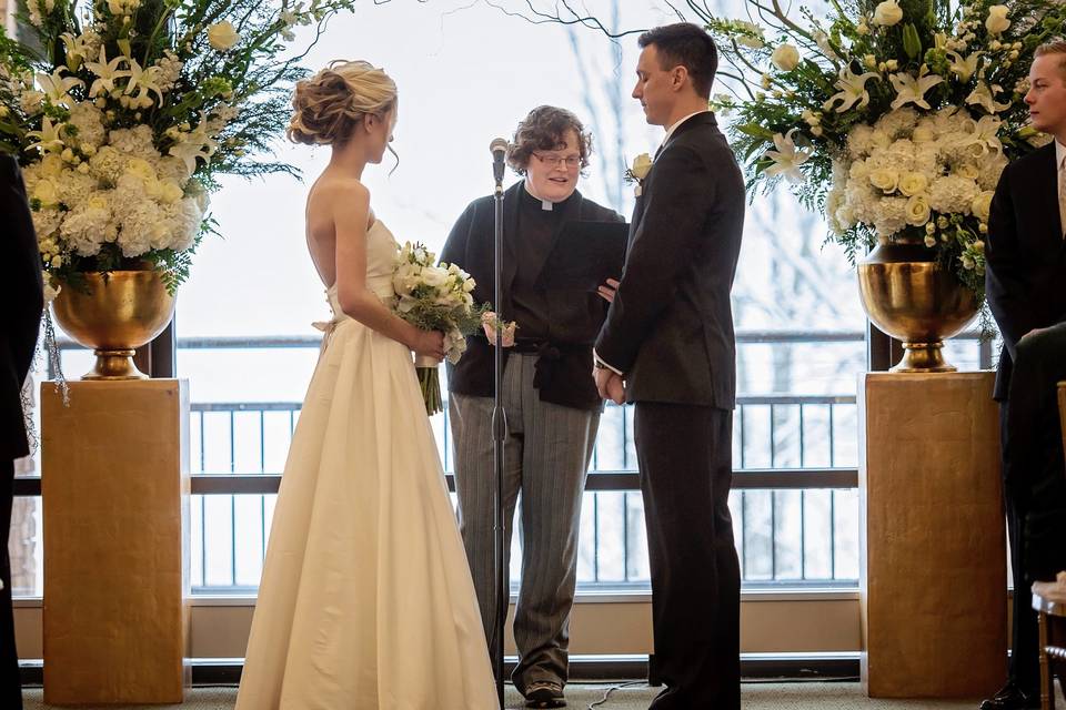 Couple during wedding ceremony