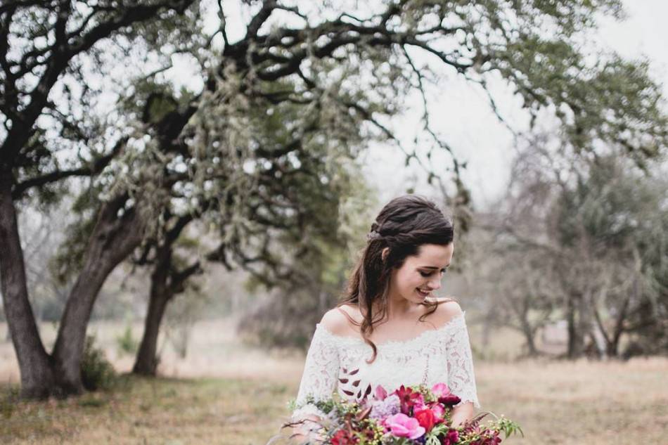 The bride outdoors