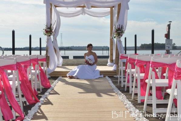 Bride sitting down