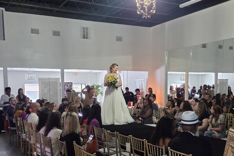 Bride on stage