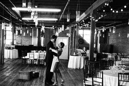 Ruth and Michael practice their first dance before their guests arrive.  Chicago, Illinois