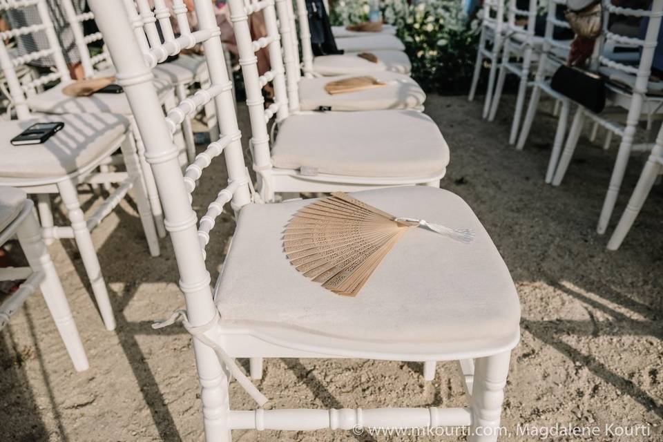 Hand held fans for guests