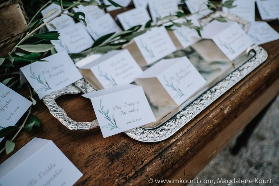 Rustic chic place cards