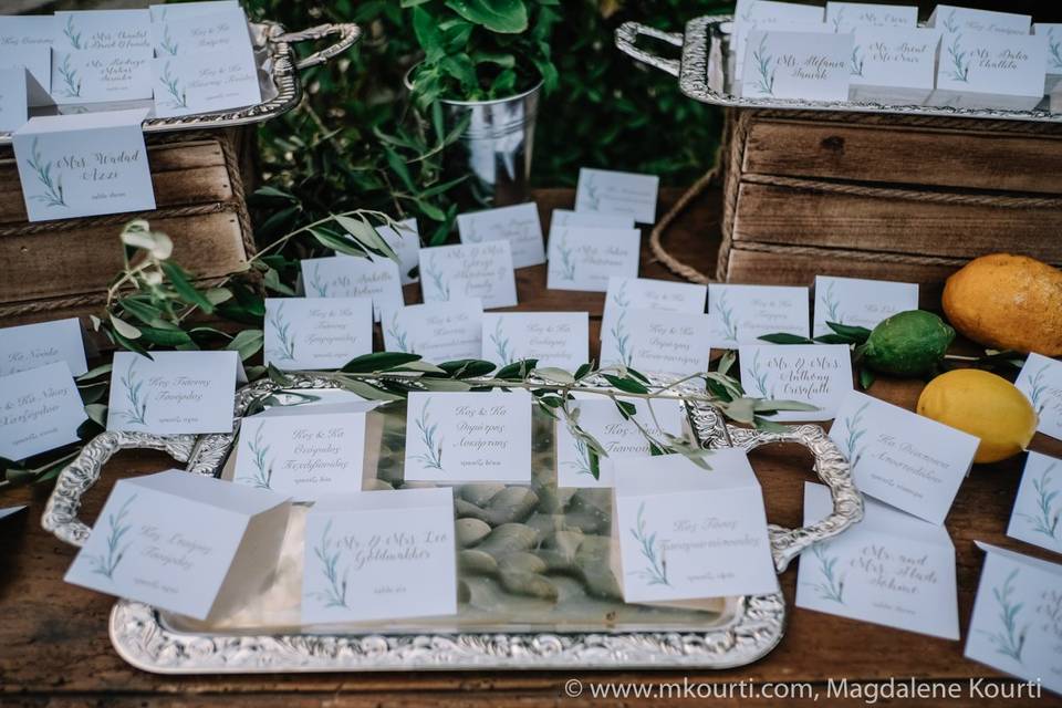 Rustic chic place cards