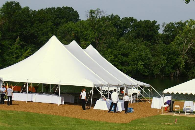 Field by the tent