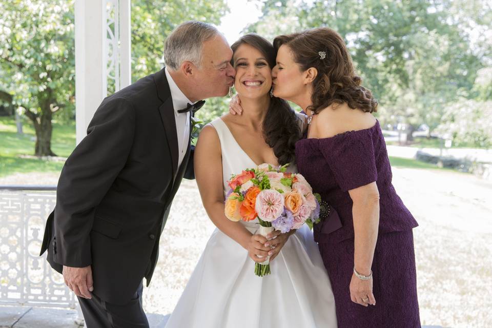 Bride with parents