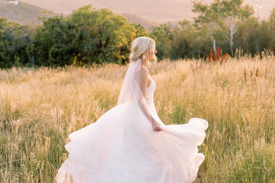 Sunset bridal portraits