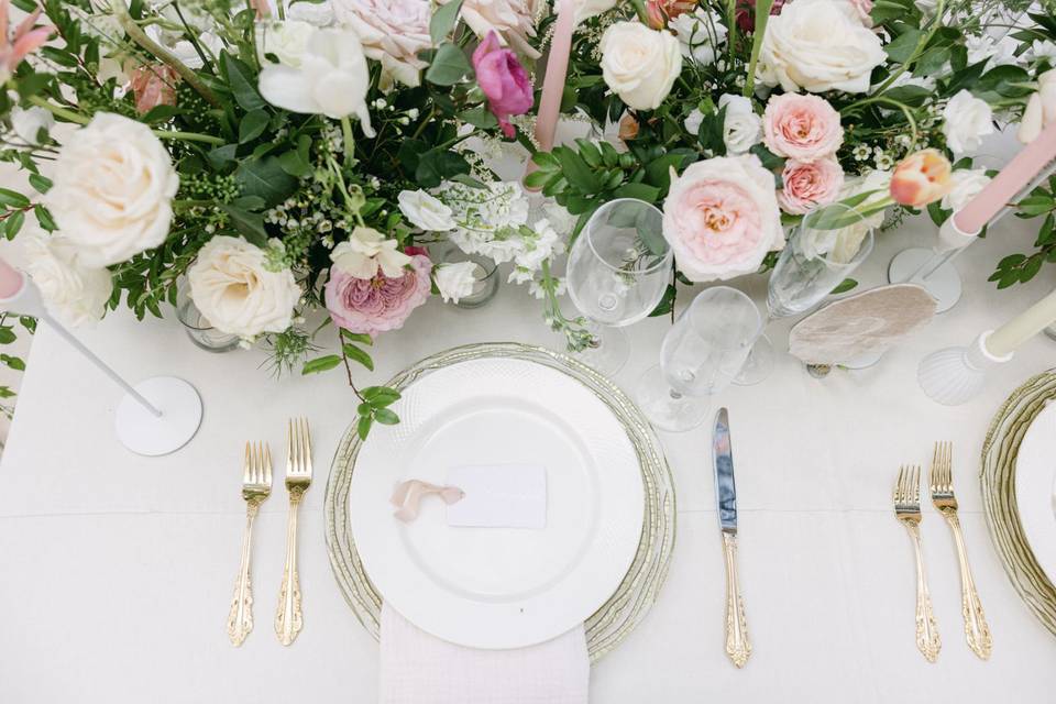 Romantic and lush tablescape