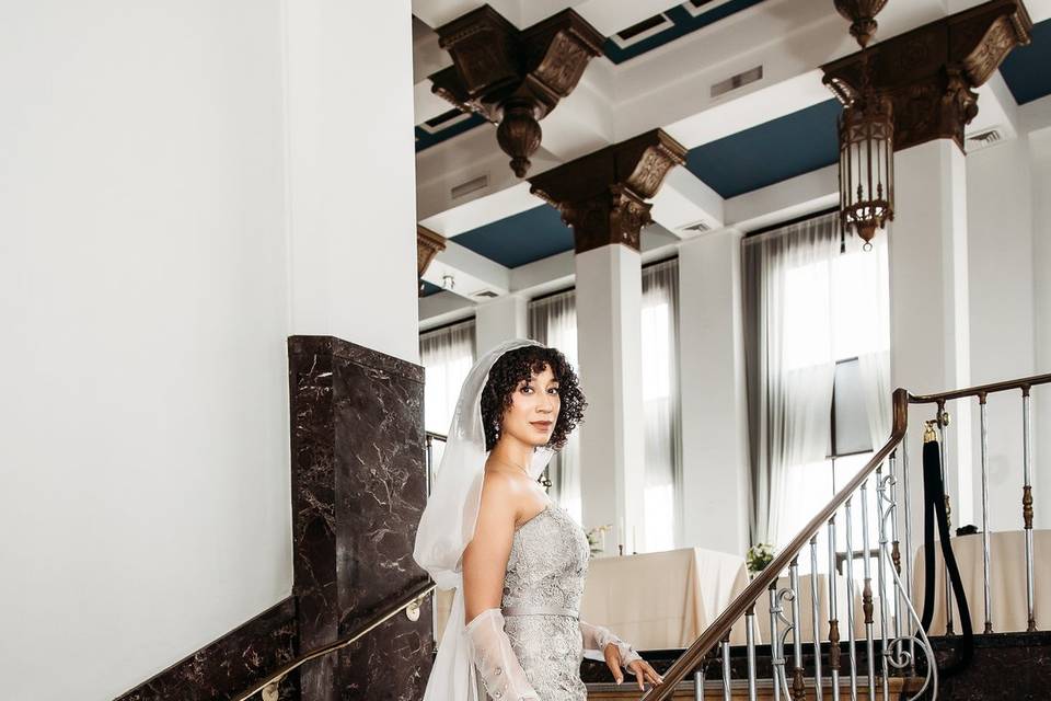 Bride on Stairs