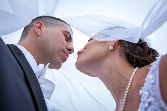 Couple under veil