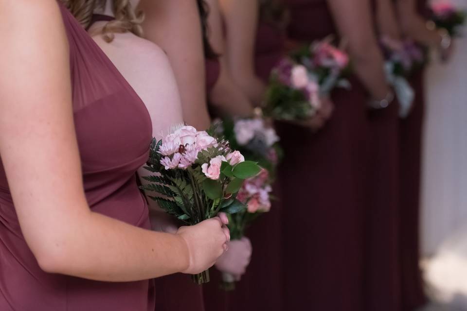 Holding bouquets