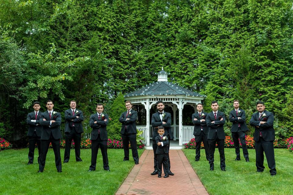 Wedding party in suits