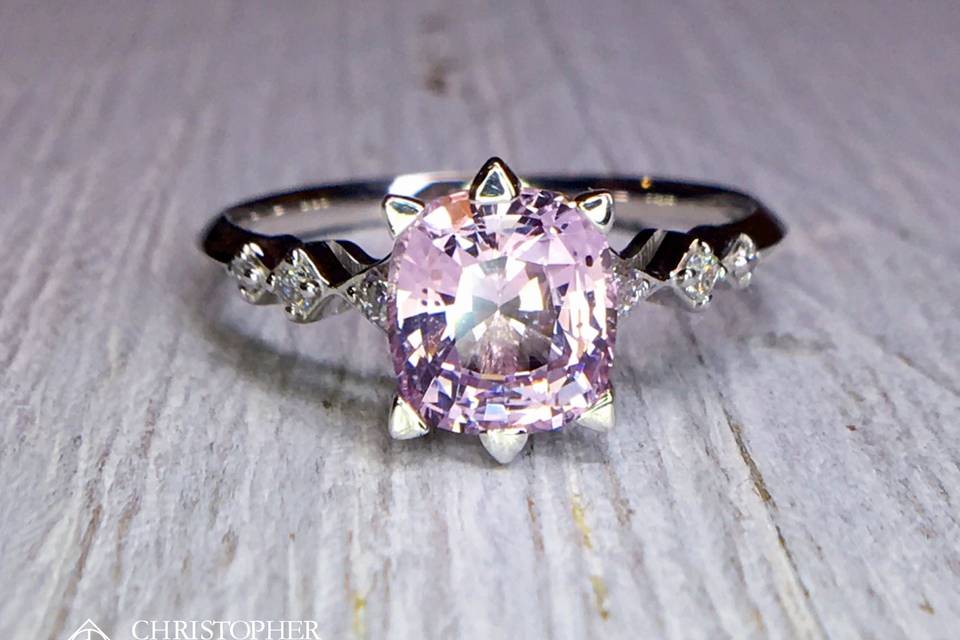 Pink Sapphire Engagement Ring