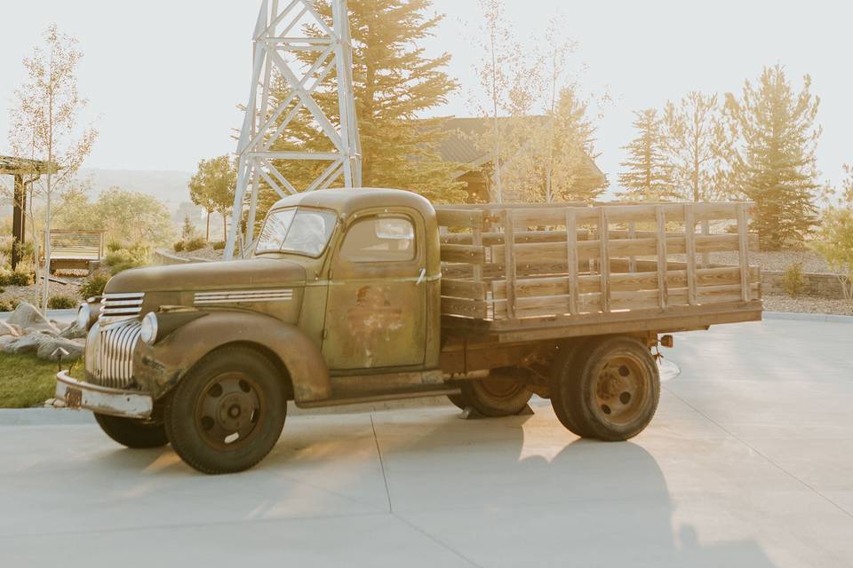 Windmill and vintage truck