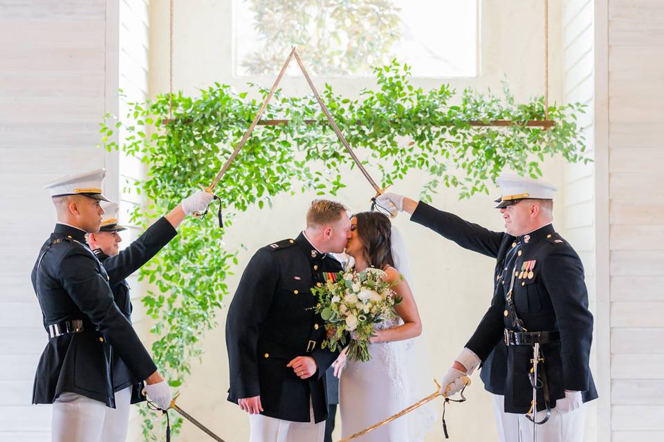 Barn wedding ceremony