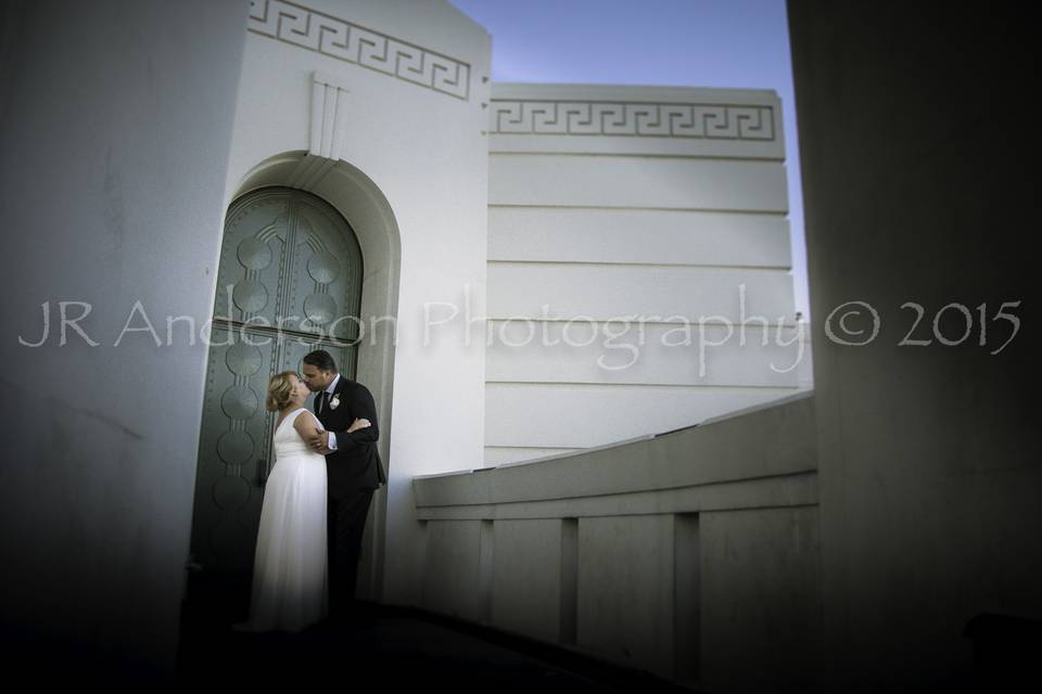 couple got married at the Griffith Park Observatory in Los Angeles