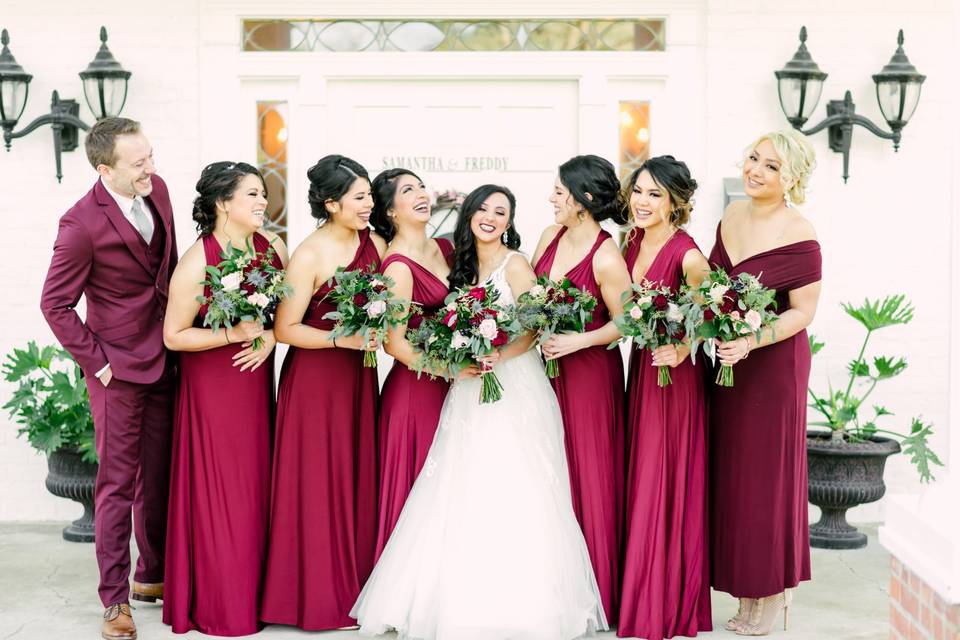 Bride and her attendants