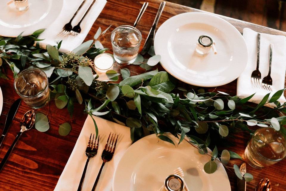 Farm Table & Greenery