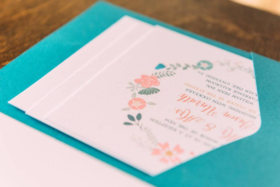 Turquoise envelope