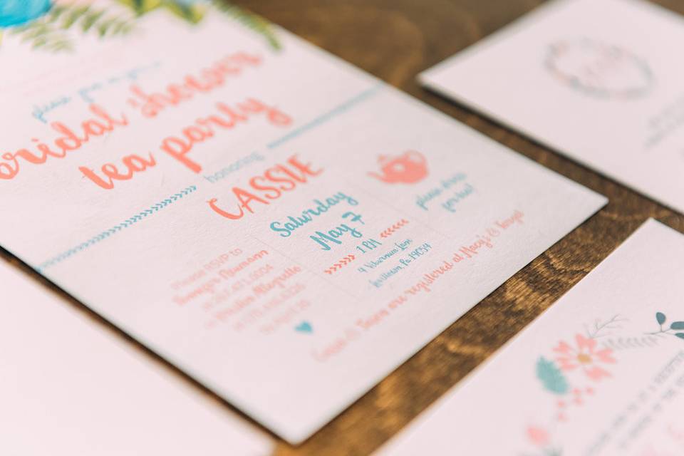 Bridal shower tea party invitation