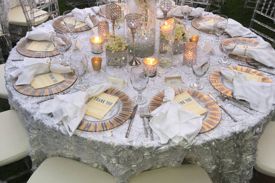 White Wedding Table top