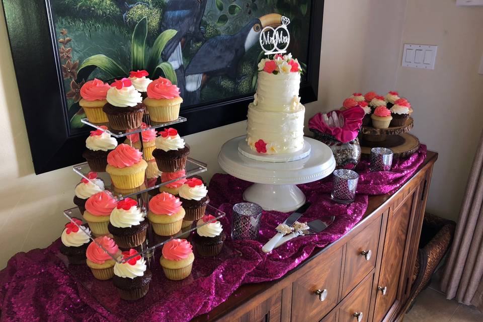 Wedding Cake and Cup Cake