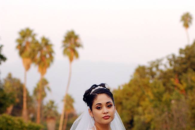 Bride at the park