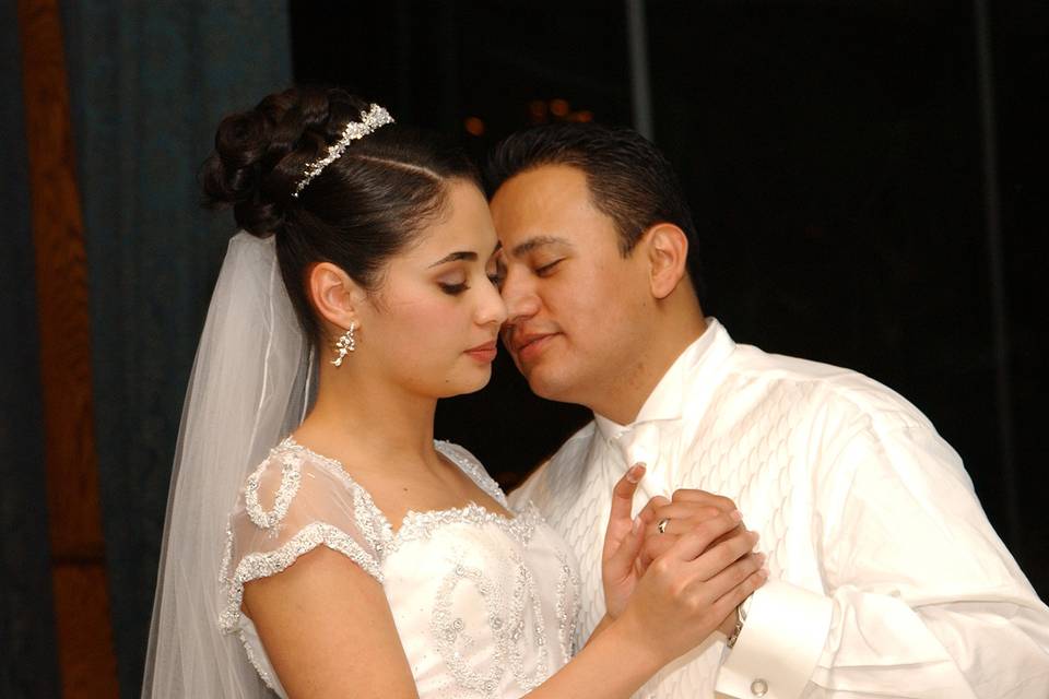 Bride and groom dance