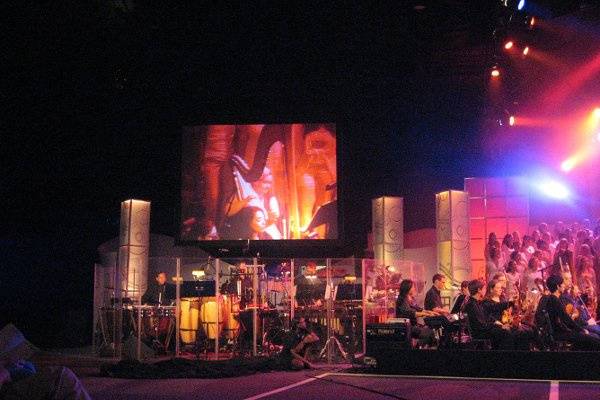 Betsy Fitzgerald, featured on the big screen at a recent performance at Walt Disney World.
