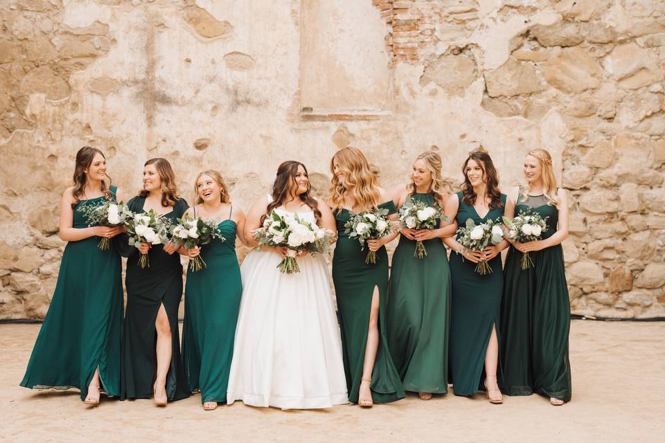 Bridesmaids at the Mission