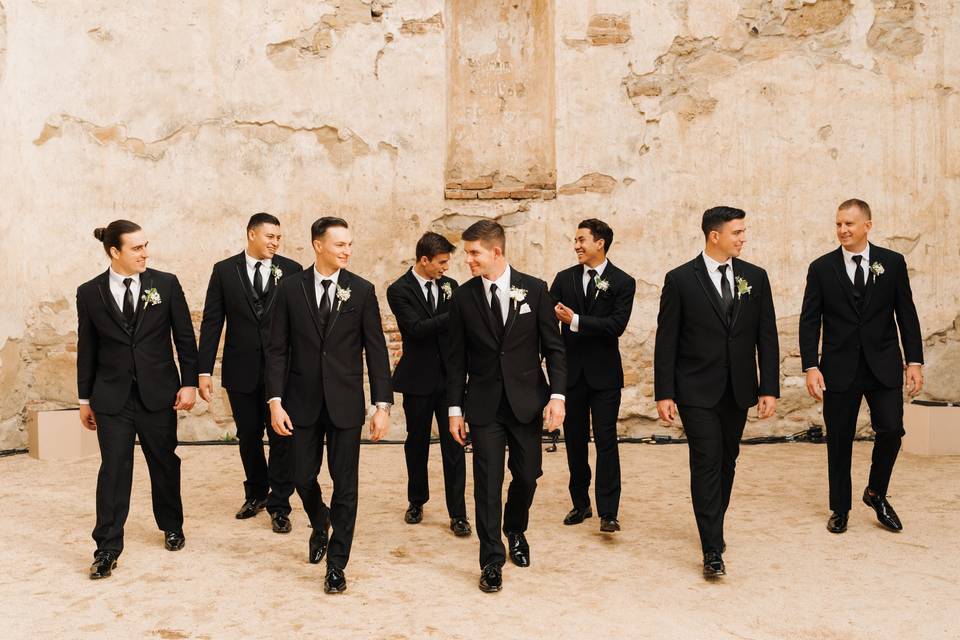 Groomsmen at the Mission