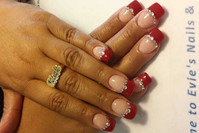 Red extension nails