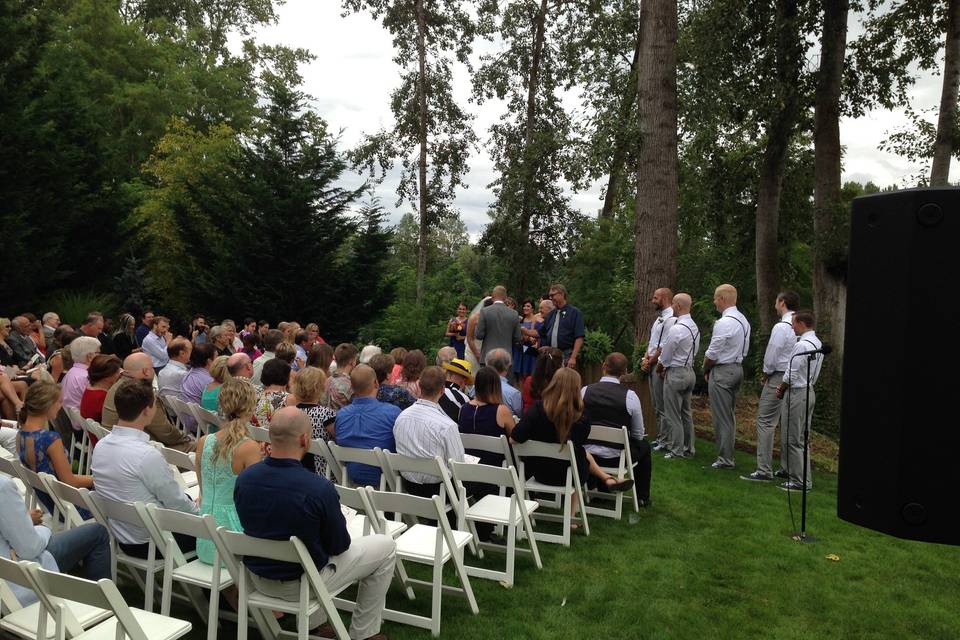 Outdoor wedding ceremony