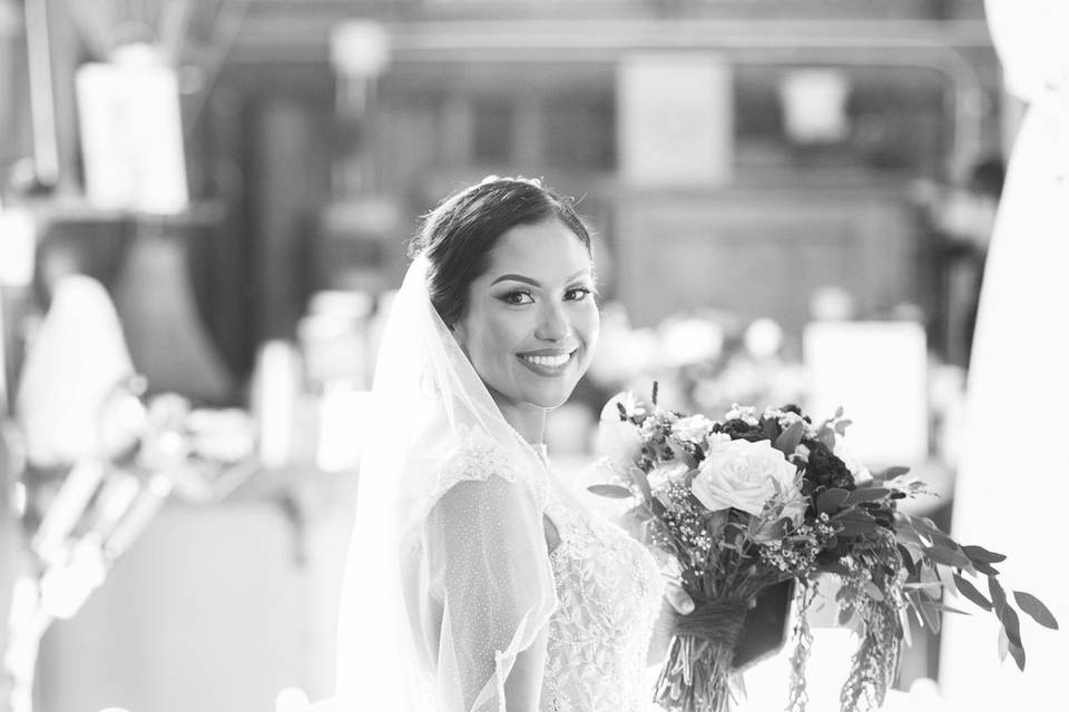 Bride in Barn