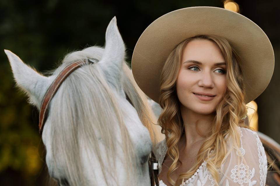 Bride and Horse