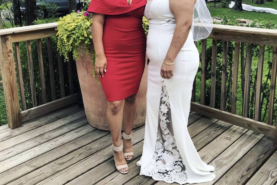 Bride & maid of honor