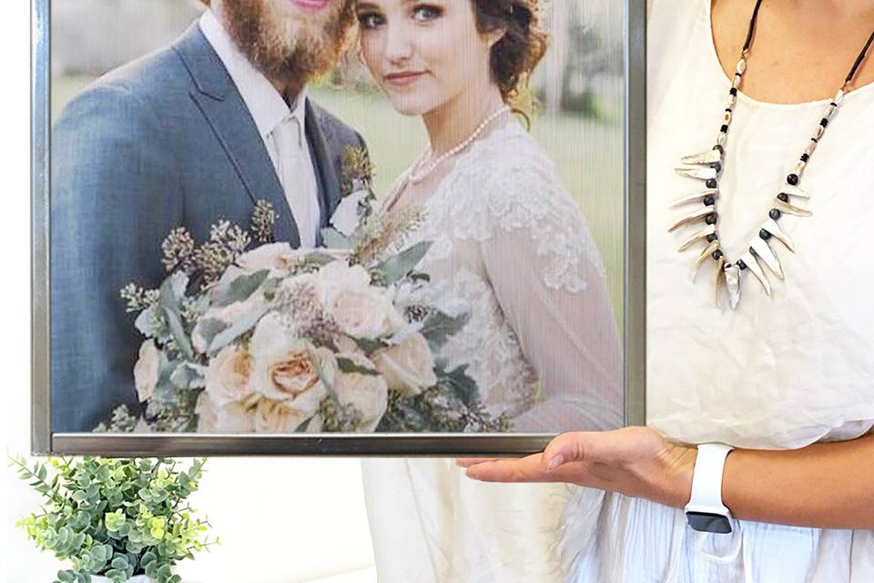 Framed Metal Wedding Portraits