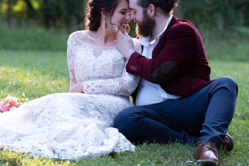 Sitting on the grass