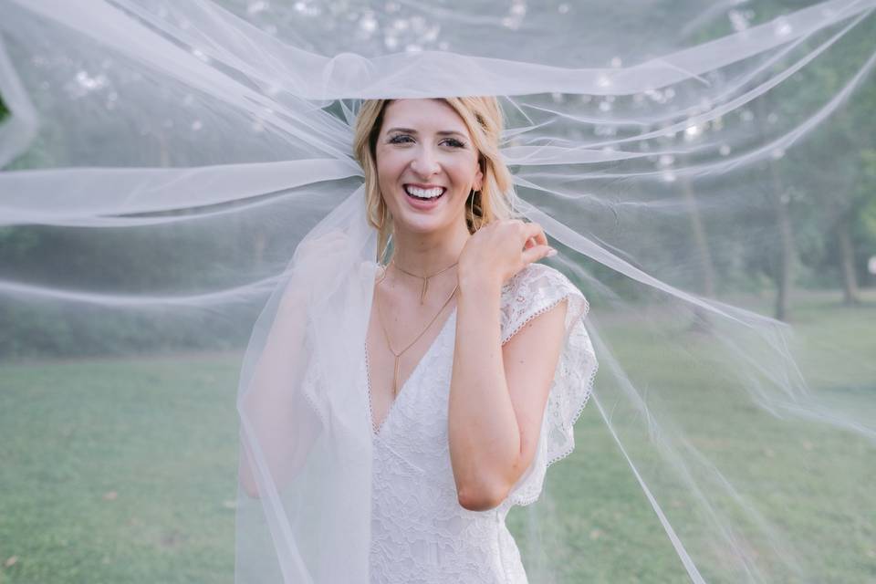 Joyous bride