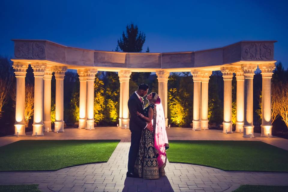 Stealing a kiss in the garden