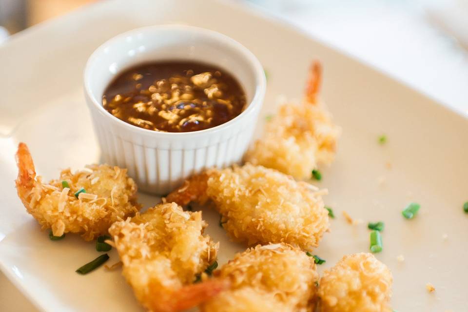 Coconut shrimp hors d' oeuvres