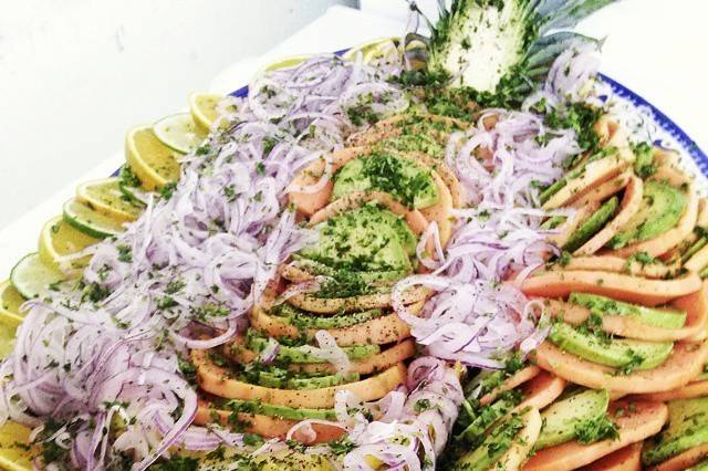 Avocado salad display